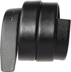 SEVEN EBISU メンズ ベルト 交換用 本革 レザー 帯のみ 幅3.3cm 大きいサイズ 縫い目なし ロング丈 バックルなし (ブラック,  ウエスト100cmまで対応)