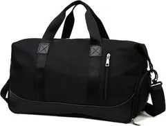 RIMINA スポーツバッグ ジムバック 旅行バッグ ボストンバッグ シューズ収納 大容量 4way メンズ レディース ユニセックス 乾湿分離 アウトドア ゴルフバッグ 機内持込 水泳バッグ ダッフルバッグ トラベルバッグ (ブラック)