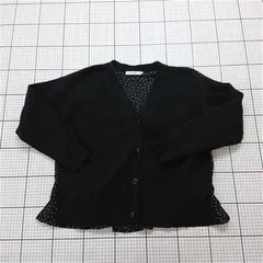 ◇ Θ アメリカンホリック AMERICAN HOLIC ドット切替カーディガン ブラック系 M レディース E  【1601210014826】