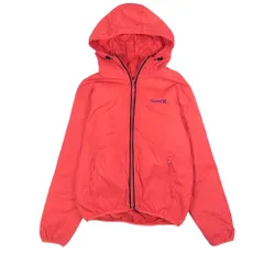 美品 Hurley ハーレー ナイロン 中綿 ジャケット ジップアップ ロゴ 刺繡 フーディー ドローコード キルティング裏地 アウター M 赤 メンズ 古着 中古 USED