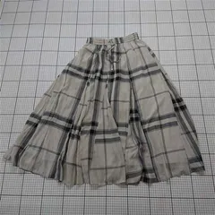 ◇ Θ グローバルワーク GLOBAL WORK チェック柄フレアスカート ベージュ系 レディース E  【1601210014727】
