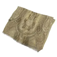 美品 ETRO エトロ ペイズリー柄 シルク スカーフ ストール イエロー×マルチカラー レディース 古着 中古 USED