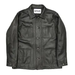 新品同様 Schott ショット ラムレザー カバーオール ジャケット 羊革 ブルゾン アウター M 黒 ブラック 3111050 メンズ 古着 中古 USED