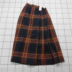 ◇ Θ コーエン coen チェックプリーツスカート オレンジ系 L レディース E  【1601210014925】