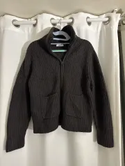 UNIQLO U 24FW ラムウールブレンド ジップアップジャケット ブラウン L