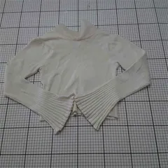 ◇ Θ ナイスクラップ NICE CLAUP リボン付きリブニットトップス アイボリー系 レディース E  【1601210007712】