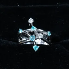 パライバトルマリン0.29ct ダイヤモンド0.11ct  リング  Pt900   11号   -X3420