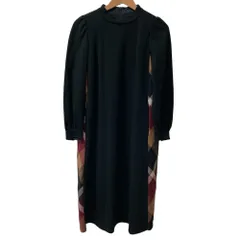 美品 BLUE LABEL CRESTBRIDGE ブルーレーベルクレストブリッジ サイドチェック ワンピース 55J19-288-09 サイズ36 ブラック レディース 古着 中古 USED