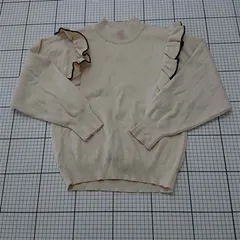 ◇ Θ グローバルワーク GLOBAL WORK フリルデザインニット 140cm ベージュ系 キッズ E  【1601210007736】