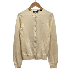 良品 BURBERRY BLUE LABEL バーバリーブルーレーベル ウールニット カーディガン 38 ホワイト レディース 古着 中古 USED