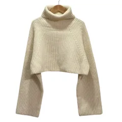 良品 GALLARDAGALANTE ガリャルダガランテ ショートタートルニット カシミヤブレンド ウール プルオーバー セーター F ホワイト レディース 古着 中古 USED