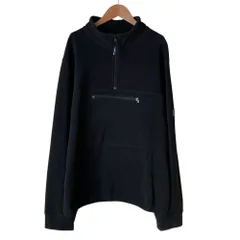 良品 STUSSY ステューシー ハーフジップ フリースカットソー L ブラック メンズ 古着 中古 USED