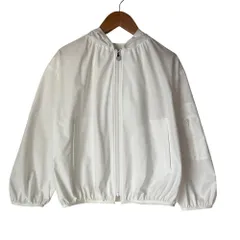 美品 BLUE LABEL CRESTBRIDGE ブルーレーベルクレストブリッジ ジップパーカー 38 ホワイト レディース 古着 中古 USED