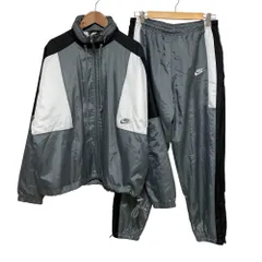 美品 NIKE ナイキ 89 カラーブロック ウーブンジャケット パンツ ウインドブレーカー 上下 セットアップ サイズM/L グレー メンズ 古着 中古 USED