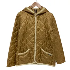 美品 LAVENHAM ラベンハム 英国製 フード付き キルティングジャケット コート サイズ38 キャメル レディース 古着 中古 USED