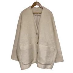 美品 yori ヨリ ウールモヘアシャギージャケット ノーカラー コート YR2125-098AW サイズF ピンク レディース 古着 中古 USED