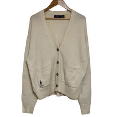 美品 POLO RALPH LAUREN ポロラルフローレン カシミヤブレンド ウール Vネック ニット カーディガン サイズS アイボリー レディース 古着 中古 USED