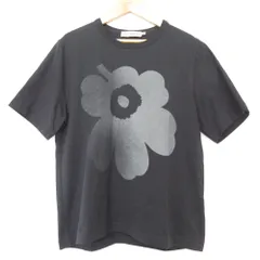 美品 marimekko マリメッコ kioski Erna Unikko ウニッコ プリント 半袖 Tシャツ カットソー 52254594823 Sサイズ ブラック レディース 古着 中古 USED