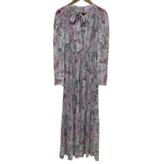 美品 25SS CELFORD セルフォード ボウタイプリーツワンピース サイズ36 マルチカラー レディース 古着 中古 USED