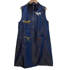 美品 OLLEBOREBLA オレボレブラ アルベロベロ ぶたさん ナイロン ノースリーブ ワンピース ネイビー レディース 古着 中古 USED