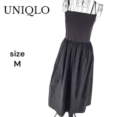 【美品】UNIQLO ユニクロ ロング丈ワンピース カップ付き ブラック M フレア レディース