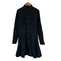 美品 POLO RALPH LAUREN ポロラルフローレン フレア シャツワンピース 0 ブラック レディース 古着 中古 USED