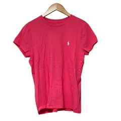 美品 POLO RALPH LAUREN ポロラルフローレン ポニーロゴ クルーネック ショートスリーブ Tシャツ カットソー S ピンク レディース 古着 中古 USED