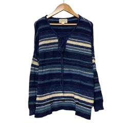美品 DENIM&SUPPLY RALPH LAUREN デニム&サプライ ラルフローレン ボーダー ニット プルオーバー セーター S ブルー系 レディース 古着 中古 USED