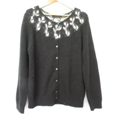 美品 Lisette リゼッタ ペティ ネコヤナギ ウール アンゴラブレンド クルーネック ニット カーディガン 38 ブラック レディース 古着 中古 USED