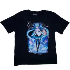 バーチャル シンガー 初音ミク 推し グッズ マニア フルグラフィック イラスト プリント アニメT アニメーション L ブラック 黒 Tシャツ レディース ユニセックス メンズ 古着 半袖 CHM