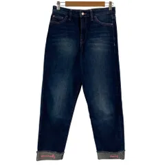 美品 EMPORIO ARMANI エンポリオアルマーニ ピンクステッチ デニムパンツ ジーンズ サイズ24 ブルー レディース 古着 中古 USED