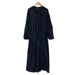 美品 Mila Owen ミラオーウェン スタンドカラー袖ボリュームワンピース サイズ0 ネイビー レディース 古着 中古 USED