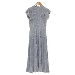 美品 SNIDEL スナイデル プリーツロングワンピース サイズ0 ライトブルー レディース 古着 中古 USED