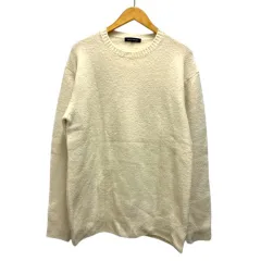 アーバンリサーチ URBAN RESEARCH ニット セーター クルーネック ウール混 無地 長袖 38 白 ホワイト