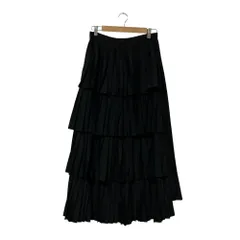 美品 CLANE クラネ W FACE PLEATS SKIRT プリーツスカート サイズ2 ブラック レディース 古着 中古 USED