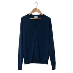 美品 JOHN SMEDLEY ジョンスメドレー Vネック ニットカーディガン M ネイビー レディース 古着 中古 USED
