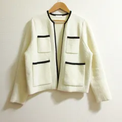 良品 Ballsey ボールジー トゥモローランド ニット ノーカラー ジャケット サイズS ホワイト レディース 古着 中古 USED
