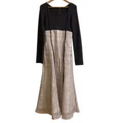 美品 23AW MERCURYDUO マーキュリーデュオ シアーチェックニットドッキングワンピース サイズM ピンク グレー レディース 古着 中古 USED