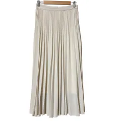 美品 Theory luxe セオリーリュクス シフォン ロング プリーツスカート サイズ38 ライトベージュ レディース 古着 中古 USED