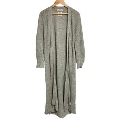 良品 JOURNAL STANDARD relume ジャーナルスタンダードレリューム フランダースリネン ロング ニット カーディガン F グレー レディース 古着 中古 USED