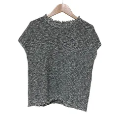 新品同様 Theory luxe セオリーリュクス ツイードニット トップス 38 グレー レディース 古着 中古 USED