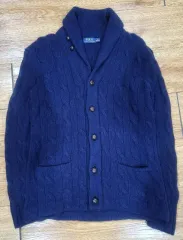 ポロラルフローレン ショールカラー ケーブルニット カーディガン M