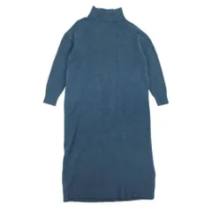 良品 URBAN RESEARCH DOORS アーバンリサーチドアーズ プチタートルネック ニットワンピース ロング丈 ONE ダークブルー レディース 古着 中古 USED