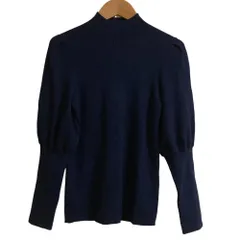 美品 ANAYI アナイ ウール リブニット セーター サイズ38 ネイビー レディース 古着 中古 USED