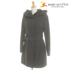 ■ ZARA BASIC ザラベーシック ロングコート 長袖 アウター フード ベルト付き ファスナー レディース M グレー