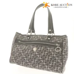 ■ COACH コーチ トートバッグ ハンド 鞄 N-C1168-F17179 シグネチャー PVC レディース ブラック 黒 グレー系