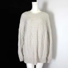 グレイル GRL ケーブル編み ビッグ ニット チュニック rut929 長袖 F アイボリー