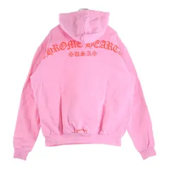 CHROME HEARTS (クロムハーツ) SWTSHRT PLVR オンライン限定 バックアーチロゴ プリント プルオーバーパーカー フーディ ピンク
