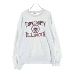 CHAMPION (チャンピオン) 90S ILLINOIS UNIVERSITY イリノイ ユニバーシティ フロントロゴデザイン クルーネック リバースウェーブ スウェット トレーナー グレー