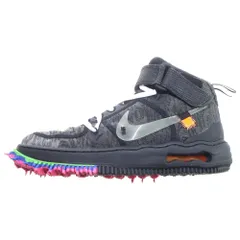NIKE (ナイキ) ×Off-White AIR FORCE 1 MID オフホワイト エアフォース1 ミッドカットスニーカー レディース ブラック US6.5/24.5cm DO6290-001